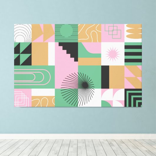 Abstracte mozaïekcanvas afdrukken (Insitu (Houten vloer))