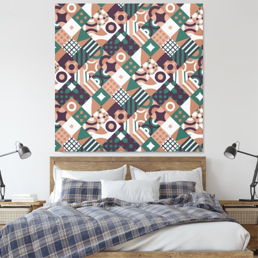 Abstracte mozaïekcanvas afdrukken (Insitu (Slaapkamer))