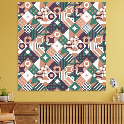 Abstracte mozaïekcanvas afdrukken (Insitu (Woonkamer))