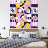 Abstracte mozaïekcanvas afdrukken (Insitu (Slaapkamer))
