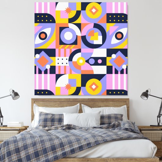 Abstracte mozaïekcanvas afdrukken (Insitu (Slaapkamer))