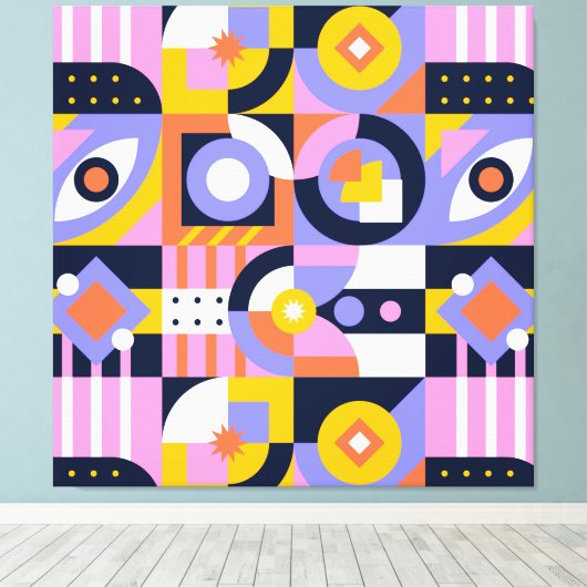 Abstracte mozaïekcanvas afdrukken (Insitu (Houten vloer))