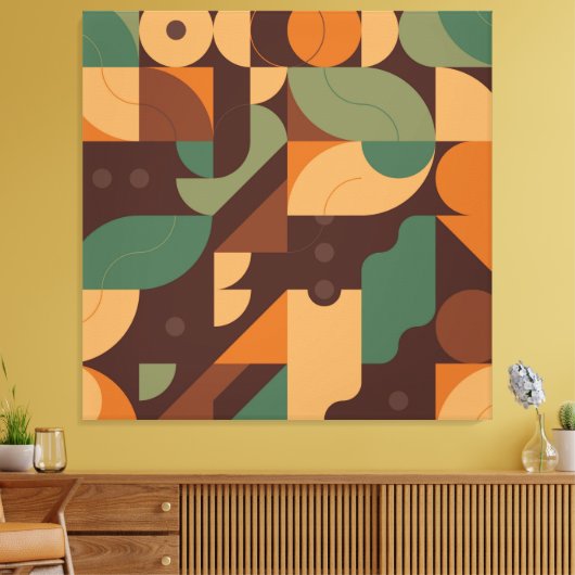 Abstracte mozaïekcanvas afdrukken (Insitu (Woonkamer))