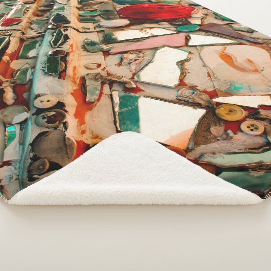 Abstracte mozaïekfoto sherpa deken (3/4)