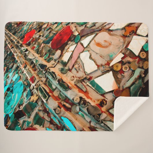 Abstracte mozaïekfoto sherpa deken (Voorkant (horizontaal))