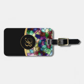 Abstracte mozaïekgordelglas | Personaliseren Bagagelabel (Voorkant horizontaal)