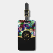 Abstracte mozaïekgordelglas | Personaliseren Bagagelabel (Voorkant verticaal)