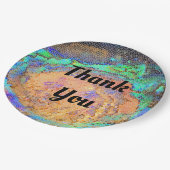 Abstracte mozaïekheldere neonkleur Hartelijk dank Papieren Bordje (Gekanteld)