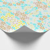 Abstracte mozaïekkaleidoscopische bloemen wit cadeaupapier (Hoek)