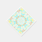 Abstracte mozaïekkaleidoscopische bloemen wit servet (Hoek)