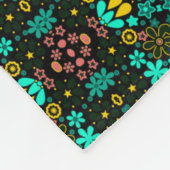 Abstracte mozaïekkaleidoscopische bloemen zwart fleece deken (Hoek)