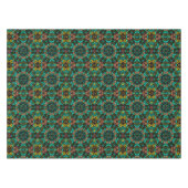 Abstracte mozaïekkaleidoscopische bloemen zwart tafelkleed (Voorkant (Horizontaal))