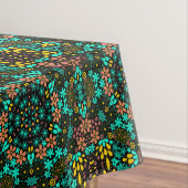 Abstracte mozaïekkaleidoscopische bloemen zwart tafelkleed (Voorbeeld)