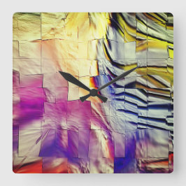 Abstracte mozaïektekening, licht gehouwen en parel vierkante klok