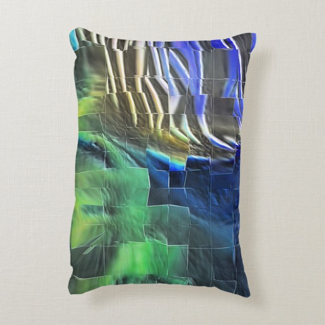 Abstracte mozaïektekening lichtgekerfd en satijn accent kussen (Achterkant (Verticaal))