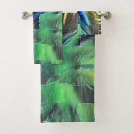 Abstracte mozaïektekening lichtgekerfd en satijn bad handdoek