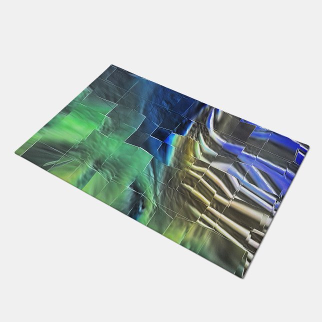 Abstracte mozaïektekening lichtgekerfd en satijn deurmat (Schuin)