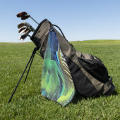 Abstracte mozaïektekening lichtgekerfd en satijn golfhanddoek (Groen)