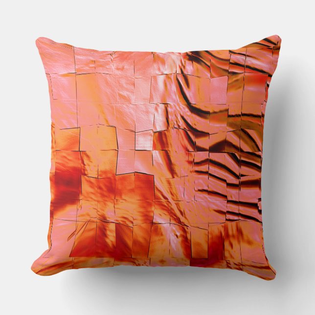 Abstracte mozaïektekening lichtgekerfd en satijn kussen (Voorkant)