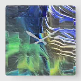 Abstracte mozaïektekening lichtgekerfd en satijn vierkante klok