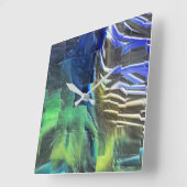 Abstracte mozaïektekening lichtgekerfd en satijn vierkante klok (Hoek)