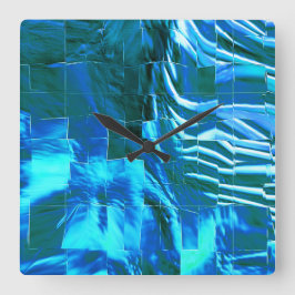 Abstracte mozaïektekening, lucht met licht satin? vierkante klok