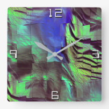 Abstracte mozaïektekening rotsgroen en blauw