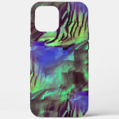Abstracte mozaïektekening van roestgroen en blauw Case-Mate iPhone case (Achterkant)