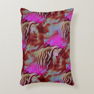 Abstracte mozaïektekening van roestroze en roestvr accent kussen