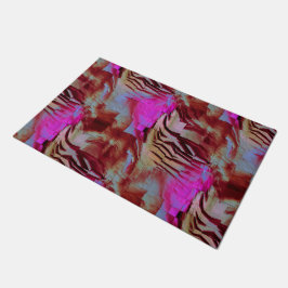 Abstracte mozaïektekening van roestroze en roestvr deurmat