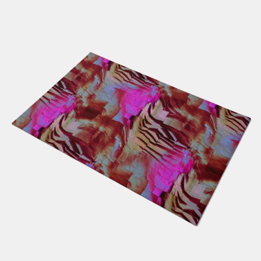 Abstracte mozaïektekening van roestroze en roestvr deurmat (Schuin)