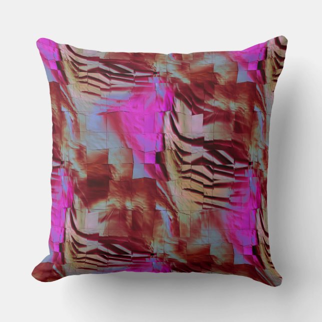 Abstracte mozaïektekening van roestroze en roestvr kussen (Voorkant)