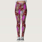 Abstracte mozaïektekening van roestroze en roestvr leggings (Voorkant)