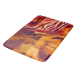 Abstracte mozaïektekening van roodgoudfolie badmat