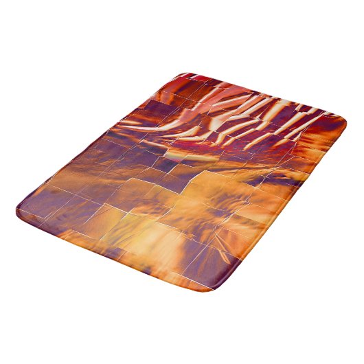 Abstracte mozaïektekening van roodgoudfolie badmat (Gekanteld)
