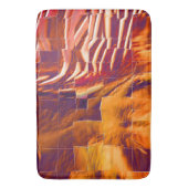 Abstracte mozaïektekening van roodgoudfolie badmat (Voorkant Verticaal)