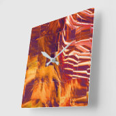 Abstracte mozaïektekening van roodgoudfolie vierkante klok (Hoek)