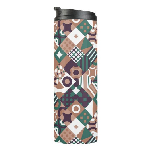 Abstracte mozaïekthermische getumbler thermosbeker (Geroteerd rechts)