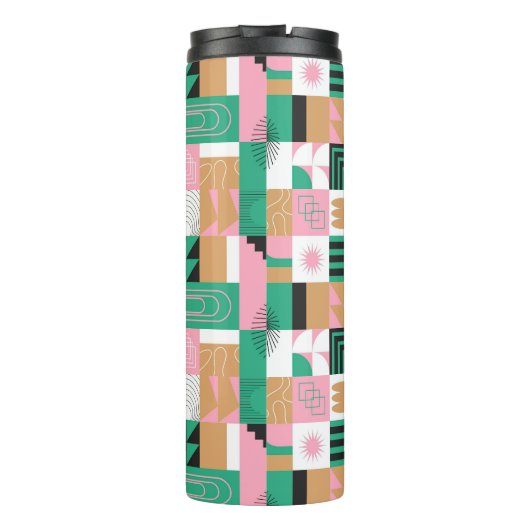 Abstracte mozaïekthermische getumbler thermosbeker (Achterkant)