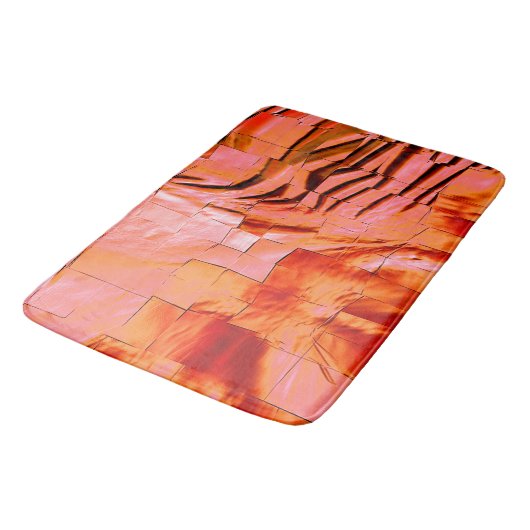 Abstracte mozaïekzalm, licht gekaard en parelzalm badmat (Gekanteld)