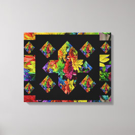 Abstracte, multi-Colored plus Sign Floral Art Canvas Afdruk