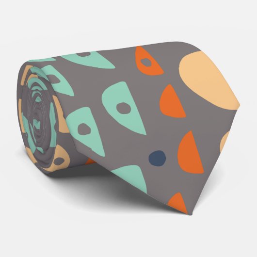 Abstracte multi kleur blauwgroen blauw, sinaasappe stropdas (Opgerold)