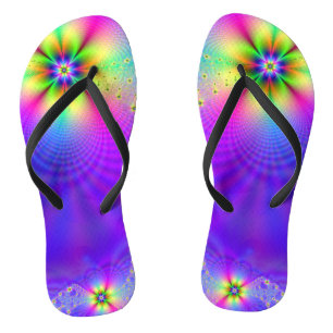 Abstracte multibloem fantasie teenslippers