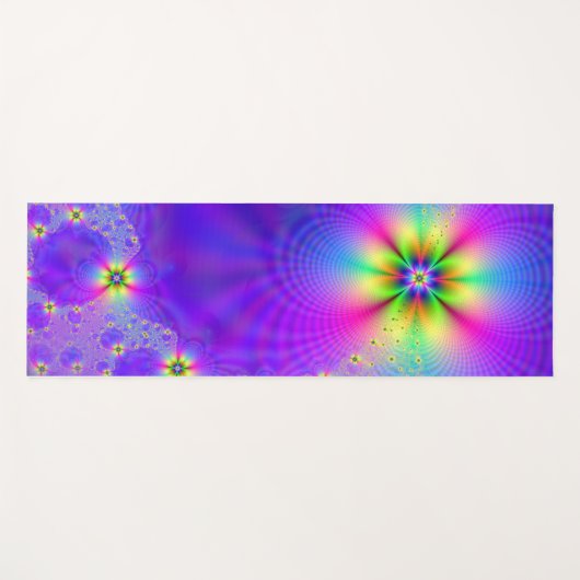Abstracte multibloem fantasie yogamat (Voorkant (horizontaal))