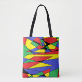 Abstracte Multicolor Canvas tas (Voorkant)