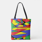 Abstracte Multicolor Canvas tas (Achterkant)