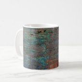 Abstracte multicolor grunge achtergrond met abstra koffiemok (Voorkant links)