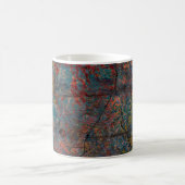 Abstracte multicolor grunge achtergrond met abstra koffiemok (Center)