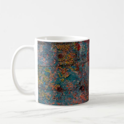 Abstracte multicolor grunge achtergrond met abstra koffiemok (Links)