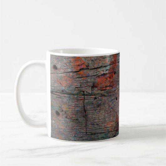Abstracte multicolor grunge achtergrond met abstra koffiemok (Links)